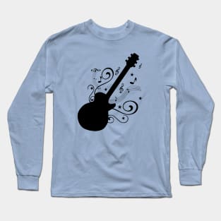 Guitar and music silhouette Long Sleeve T-Shirt